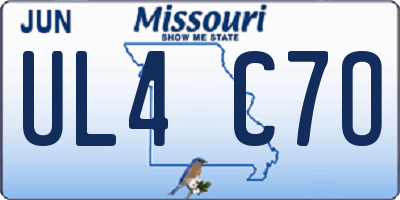 MO license plate UL4C7O