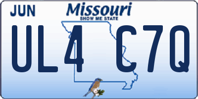 MO license plate UL4C7Q