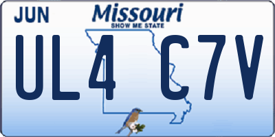 MO license plate UL4C7V