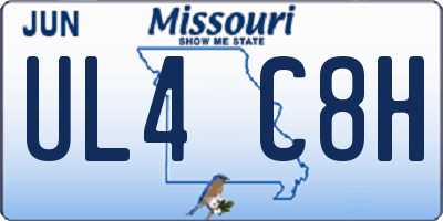 MO license plate UL4C8H