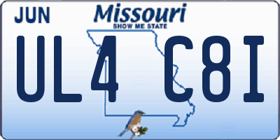 MO license plate UL4C8I