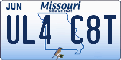 MO license plate UL4C8T