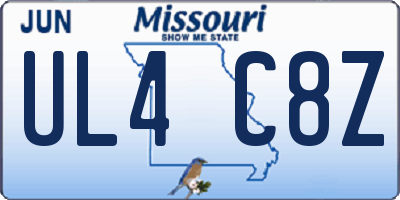 MO license plate UL4C8Z