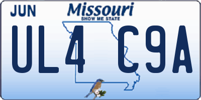 MO license plate UL4C9A