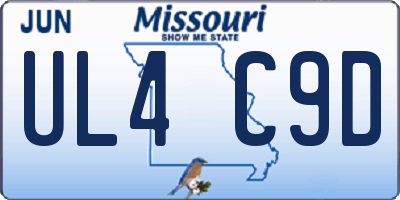 MO license plate UL4C9D