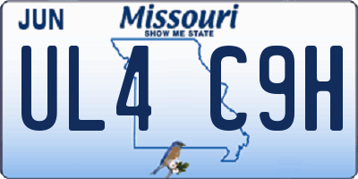 MO license plate UL4C9H