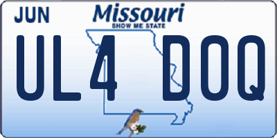MO license plate UL4D0Q
