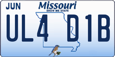 MO license plate UL4D1B
