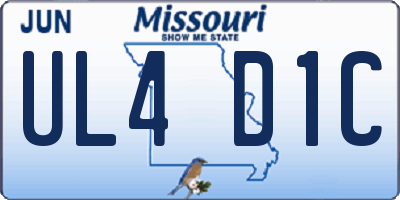 MO license plate UL4D1C