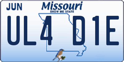 MO license plate UL4D1E