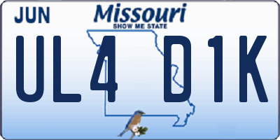 MO license plate UL4D1K