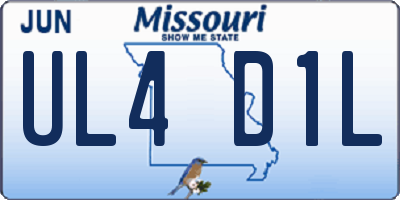 MO license plate UL4D1L