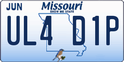 MO license plate UL4D1P