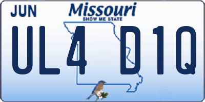 MO license plate UL4D1Q