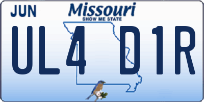 MO license plate UL4D1R