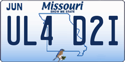 MO license plate UL4D2I