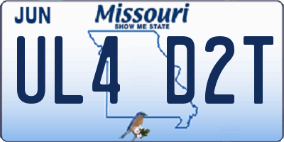 MO license plate UL4D2T