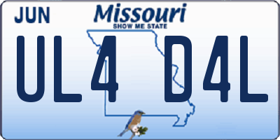 MO license plate UL4D4L