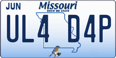 MO license plate UL4D4P