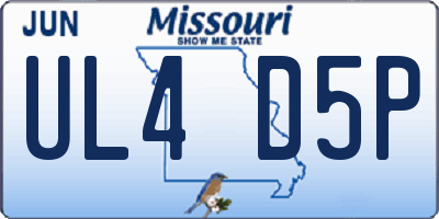 MO license plate UL4D5P