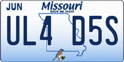 MO license plate UL4D5S