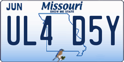 MO license plate UL4D5Y