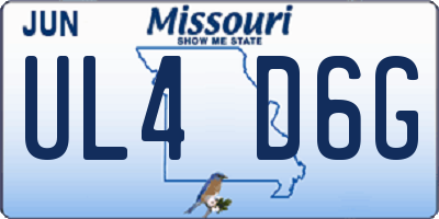 MO license plate UL4D6G