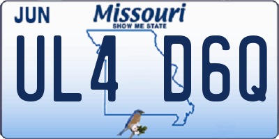 MO license plate UL4D6Q