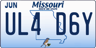 MO license plate UL4D6Y