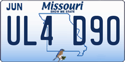 MO license plate UL4D9O