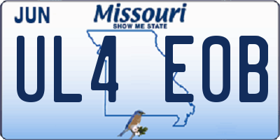 MO license plate UL4E0B