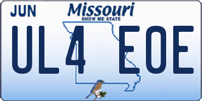 MO license plate UL4E0E