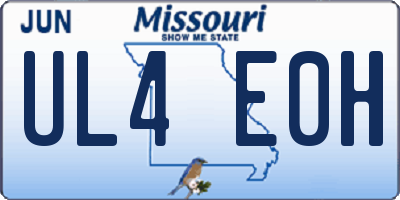 MO license plate UL4E0H