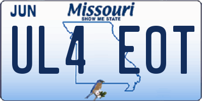 MO license plate UL4E0T