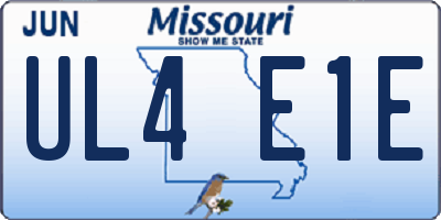 MO license plate UL4E1E
