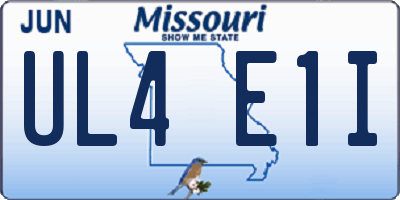 MO license plate UL4E1I