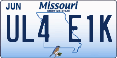 MO license plate UL4E1K