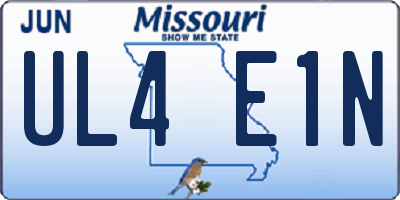 MO license plate UL4E1N
