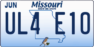 MO license plate UL4E1O