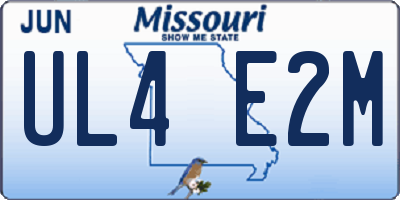 MO license plate UL4E2M
