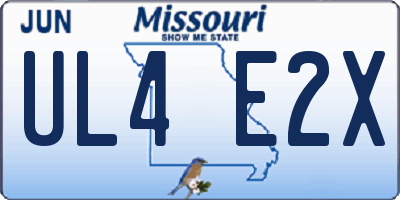 MO license plate UL4E2X