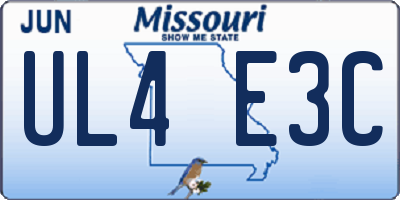 MO license plate UL4E3C
