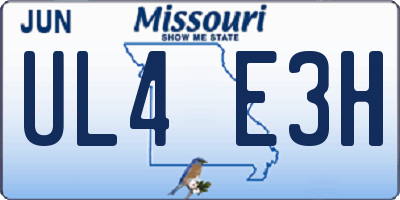 MO license plate UL4E3H