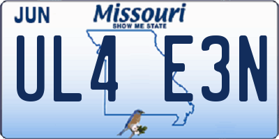 MO license plate UL4E3N