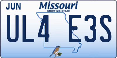 MO license plate UL4E3S