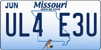 MO license plate UL4E3U