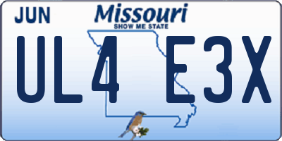 MO license plate UL4E3X