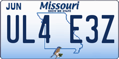MO license plate UL4E3Z