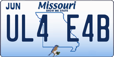 MO license plate UL4E4B
