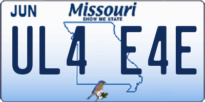 MO license plate UL4E4E